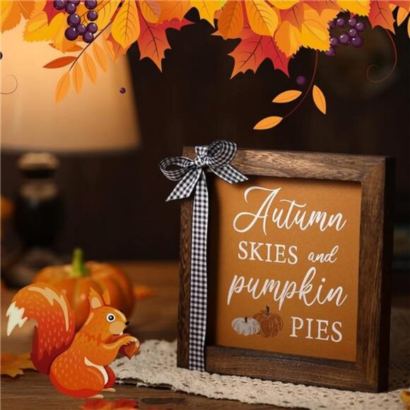 Fall Decorations for Home Thanksgiving Table Decor Autumn Skies and Pumpkin - Picture 2 of 8